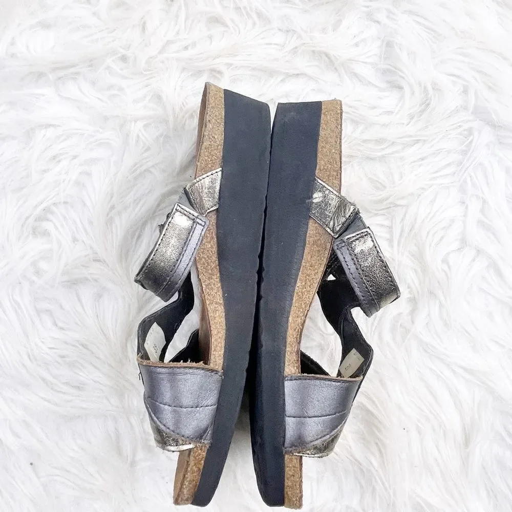 Naot Kimberly Metallic Leather Rhinestone Cork Sandals - Picture 7 of 11